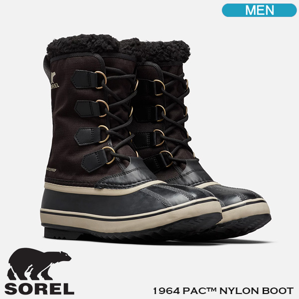 ソレル ブーツ SOREL 1964 PAC NYLON WP 1964 パック ナイロン ウォータープルーフ ブラック/エンシェントフォッシル メンズブーツ NM5189-011