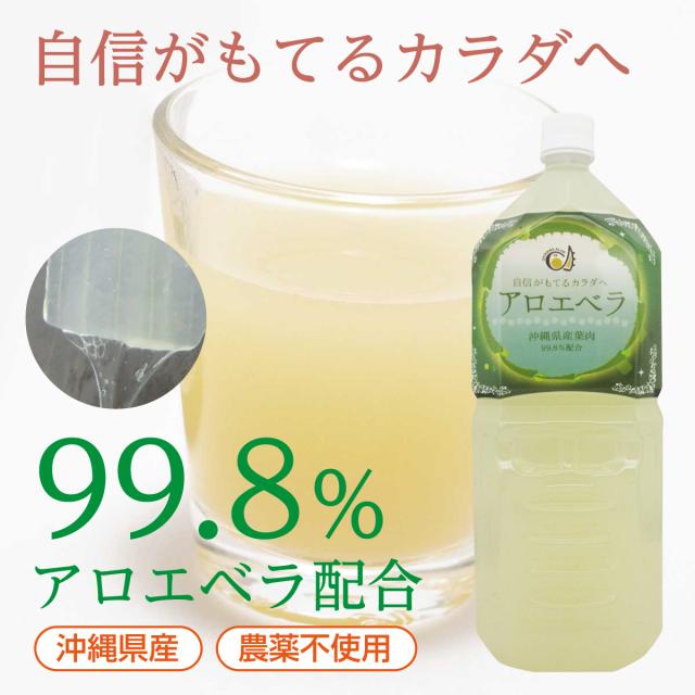 アロエベラジュース 葉肉入り ペットボトル 2L×6本セット 国産