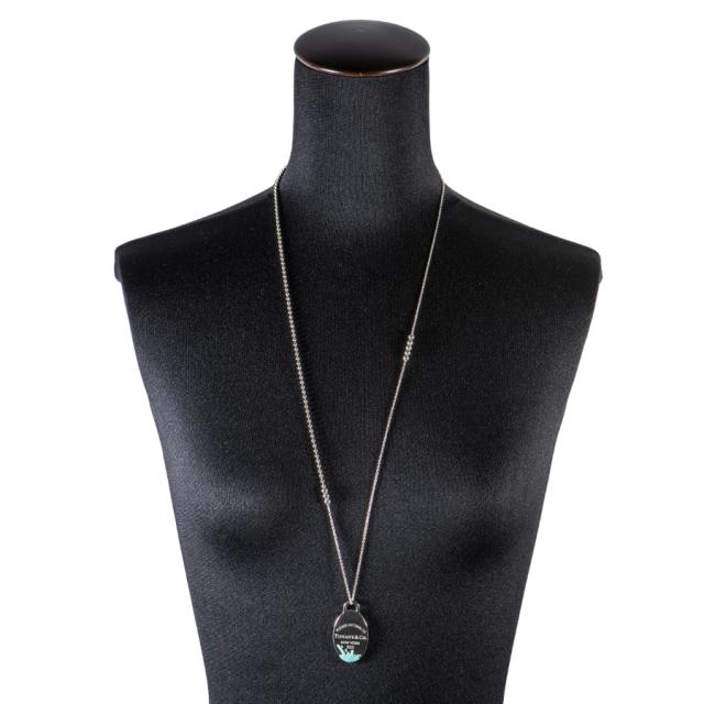【美品】ティファニー リターントゥ ブラック スプラッシュ エナメル ネックレス TIFFANY&Co. ティファニー リターントゥティファニー カラー