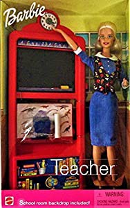 Barbie Teacher Doll w/ School Room Backdrop by Barbie(中古品)の通販は