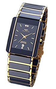 [テクノス]TECHNOS セラミックサファイア メンズウォッチ ゴールド/ブラック T9137GB(中古品)の通販は