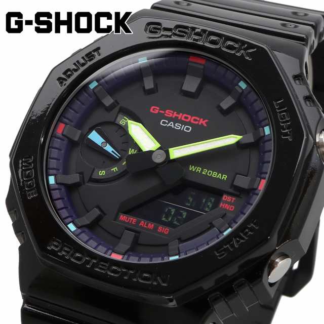 CASIO 腕時計 カシオ G-SHOCK 海外モデル カーボンコア レインボーカラーシリーズ カシオーク 八角形 オクタゴン メンズ  GA-2100RGB-1A｜au PAY マーケット