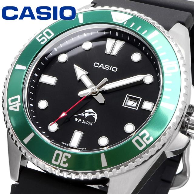 CASIO 腕時計 カシオ 逆輸入モデル クォーツ ダイバー 200M ウレタン ラバー ブラック MDV-106B-1A3