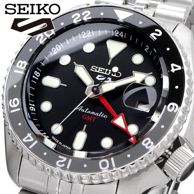 SEIKO 腕時計 海外モデル MADE IN JAPAN 日本製 GMT セイコーファイブ 5スポーツ SKX Sports Style 自動巻き メンズ SSK001
