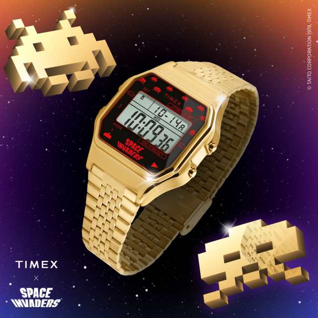 TIMEX 腕時計 タイメックス 人気 TW2V30100 TIMEX 80 Space Invaders スペースインベーダーコラボ ゴールド  【国内正規品】｜au PAY マーケット