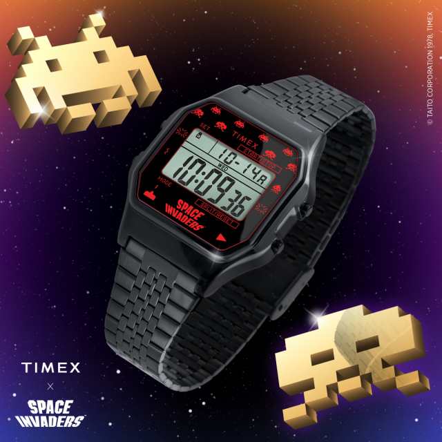 TIMEX 腕時計 タイメックス 人気 TW2V30200 TIMEX 80 Space Invaders スペースインベーダーコラボ ブラック  【国内正規品】｜au PAY マーケット