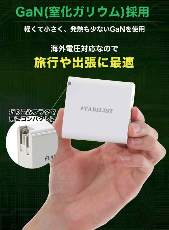 クラス最小最軽量】 PD 急速充電器 USB 65W 3ポート GaN 折畳み PSE認証済 Type-C PD3.0対応 MacBook Pro  USB-A USB-C 窒化ガリウム acの通販はau PAY マーケット - STABILIST スタビリスト