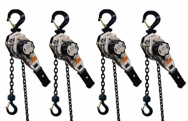 4台セット 新発売シルバー レバーホイスト 0.8ton 800kg 0.8t 0.8トン 1.5m Lever Hoist 軽量チェーンレバーホイスト 高品質T10 グレード