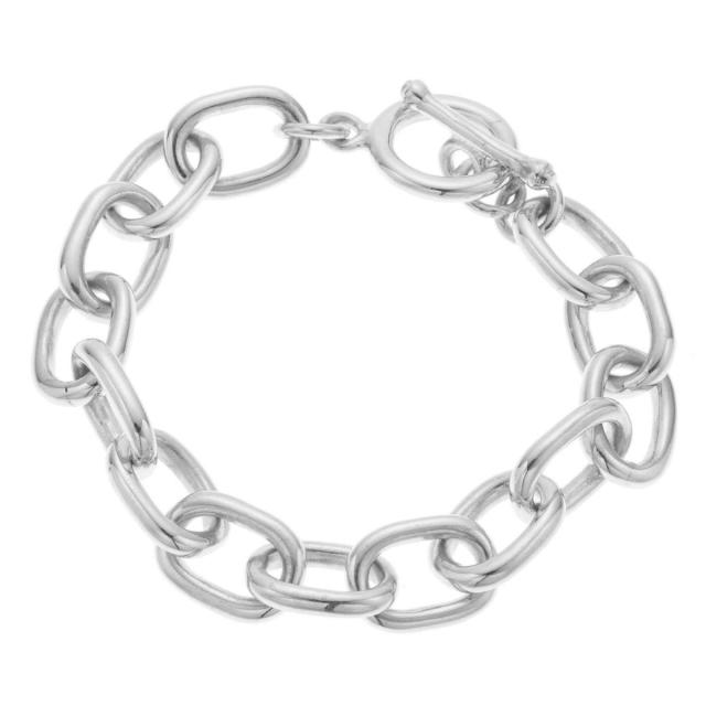 ブレスレット シルバー925 チェーン オーバル 太め ごつめ マンテル シンプル お揃い ペア レディース メンズの通販は