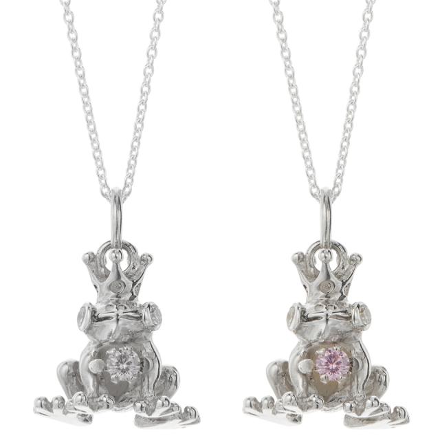 ネックレス ペンダント レディース メンズ シルバー925 キュービックジルコニア カエル 蛙 王冠 個性的 ユニーク 金属アレルギー対応の通販は