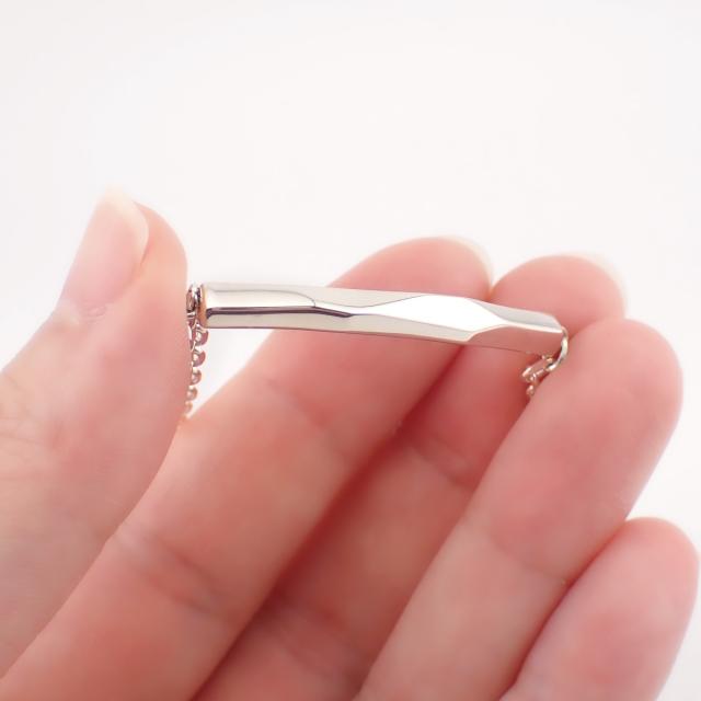 ブレスレット レディース メンズ シルバー925 プレート 艶 アズキチェーン 小豆 シンプル 上品 お揃い ペアにも 金属アレルギー対応_10