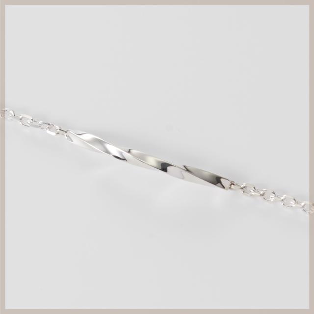ブレスレット レディース メンズ シルバー925 プレート 艶 アズキチェーン 小豆 シンプル 上品 お揃い ペアにも 金属アレルギー対応_11