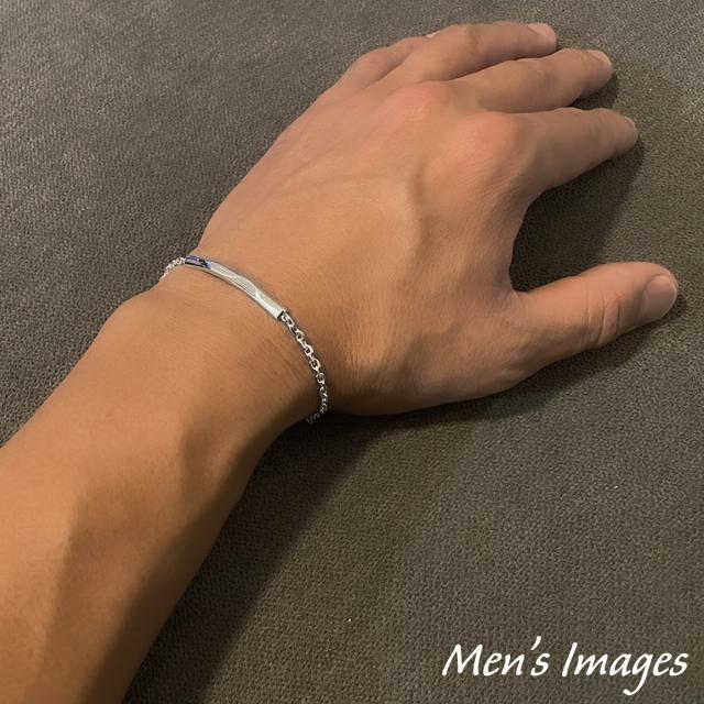 ブレスレット レディース メンズ シルバー925 プレート 艶 アズキチェーン 小豆 シンプル 上品 お揃い ペアにも 金属アレルギー対応_14
