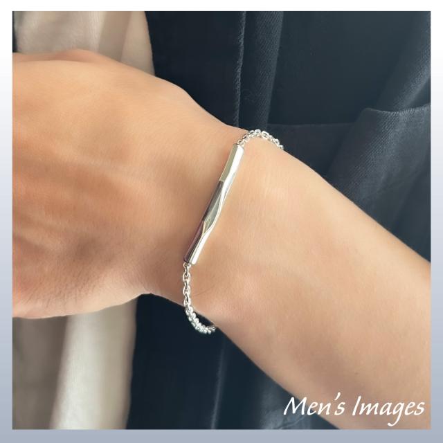 ブレスレット レディース メンズ シルバー925 プレート 艶 アズキチェーン 小豆 シンプル 上品 お揃い ペアにも 金属アレルギー対応_8