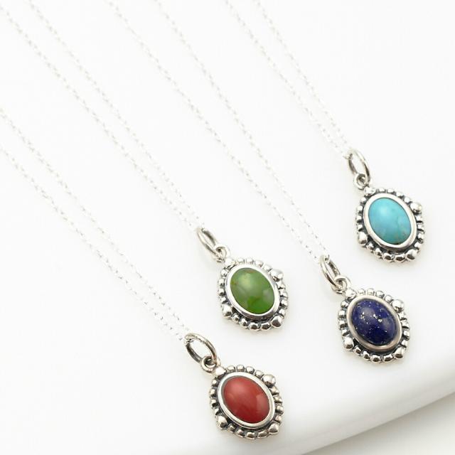 チェーンの長さが選べる天然石ネックレス シルバー925製 ターコイズ グリーン レッド ブルー 瑠璃 珊瑚 カジュアル クラシカル レディース メンズ メール便送料無料 プレゼント 秋冬 大人気の通販は 8,190円
