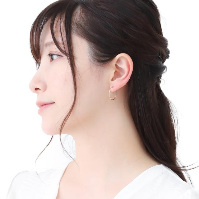 ピアス レディース 日本製 K18 18金 ゴールド フープピアス ビッグ
