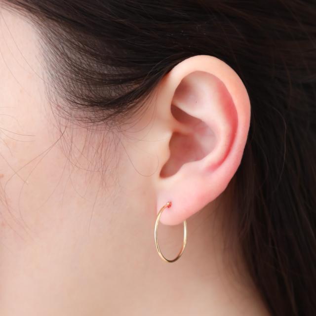 ピアス レディース 日本製 K18 18金 ゴールド フープピアス ビッグ