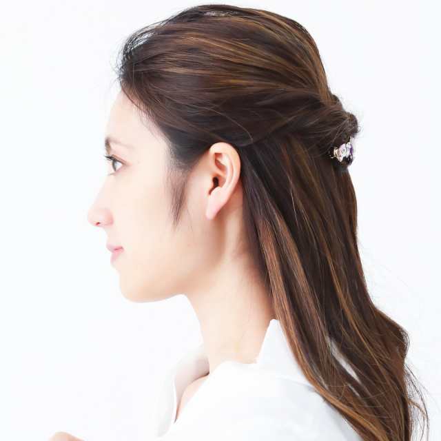 ヘアアクセサリー レディース バレッタ パール ラインストーン