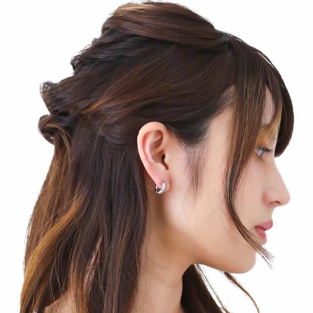 フープピアス レディース サージカルステンレス製 中折れ 小さめ