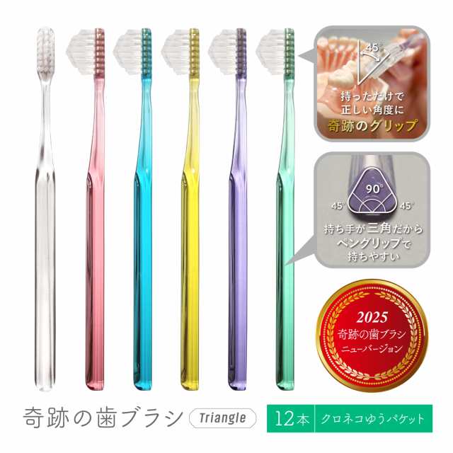 送料無料 歯ブラシ 歯ブラシセット 歯周病 リニューアル！奇跡の歯ブラシ 〈トライアングル〉12本セット  歯並び【代引不可】の通販は