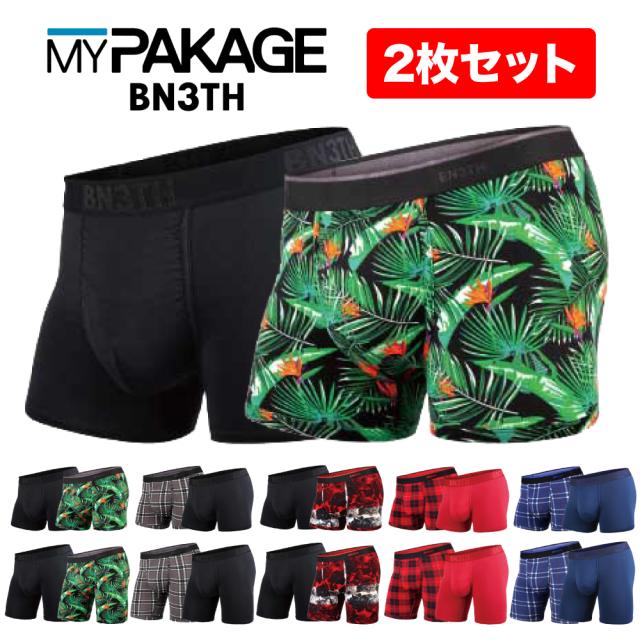 2枚セット MYPAKAGE BN3TH マイパッケージ ベニス ボクサーパンツ ショート ロング CLASSIC WEEKDAY TRUNKS BOXER 登山 メンズ ブランド 下着 無地 正規品 お祝い