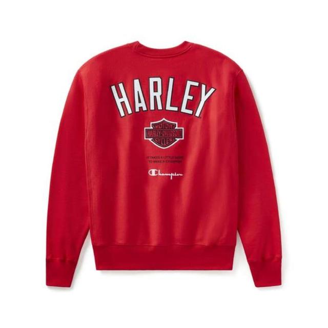 ハーレーダビッドソン 純正 Champion×Harley-Davidson ファナティック・クルーネック・スウェットシャツ レッド 96860-24VM バイク用品 ばいく 長袖 赤 レッド_4