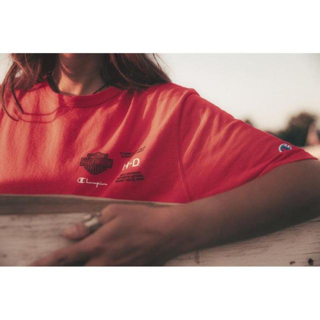 ハーレーダビッドソン 純正 Champion×Harley-Davidson ファナティックTシャツ レッド 96868-24VM バイク用品 ばいく 純正 Tシャツ 半袖 赤 レッド ハーレーダビッドソン 純正 Champion×Harley-Davidson ファナティックT