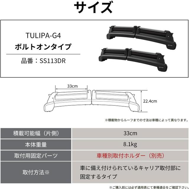 PIAA Terzo(テルッツォ) スキー・スノーボードキャリア TULIPA-G4 両側開き 盗難防止機能付 シルバー