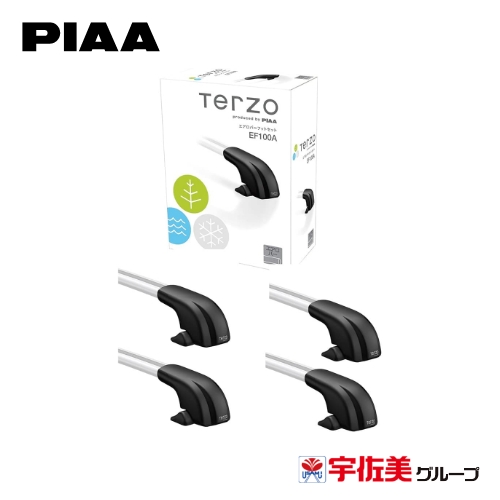 PIAA Terzo エアロバーフットセット ブラック 4個入 EF100A ルーフオンタイプ