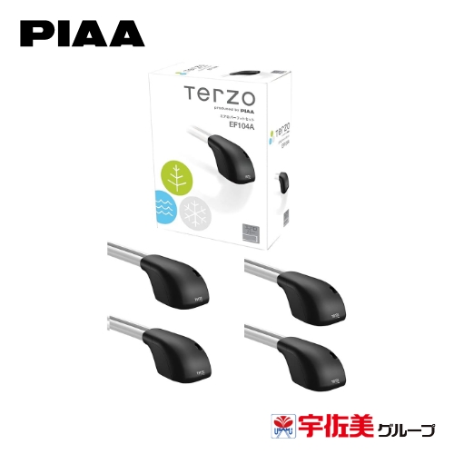 PIAA Terzo エアロバーフットセット ブラック 4個入 EF104A ダイレクトルーフレールタイプ 13,348円