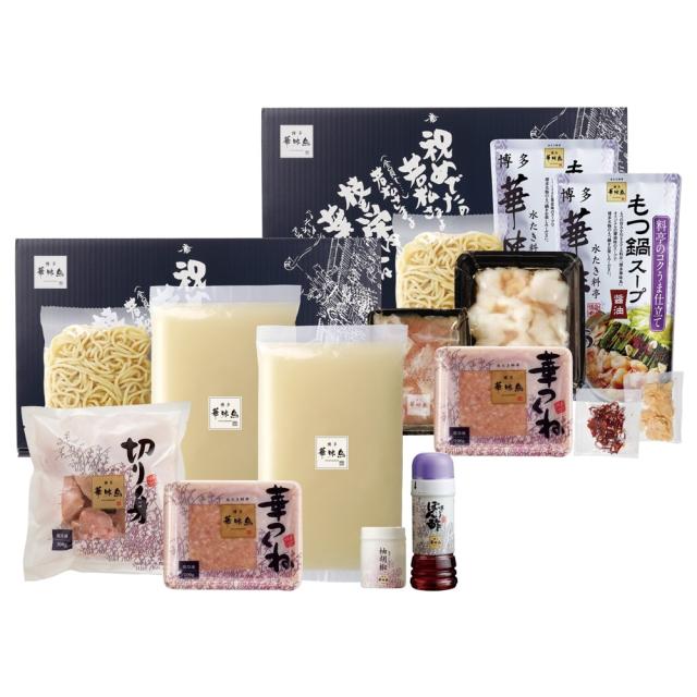 福岡 博多華味鳥 水たき＆もつ鍋セット 約3〜4人前×2セット ギフト 贈り物 お返し グルメ 水炊き もつ鍋 セット 4人前_2