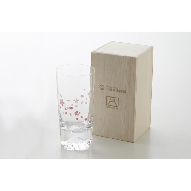 丸モ高木陶器 冷感桜舞富士山タンブラー(木箱入) ラッピング有 0100-058-00 ギフト 贈り物 器 酒器