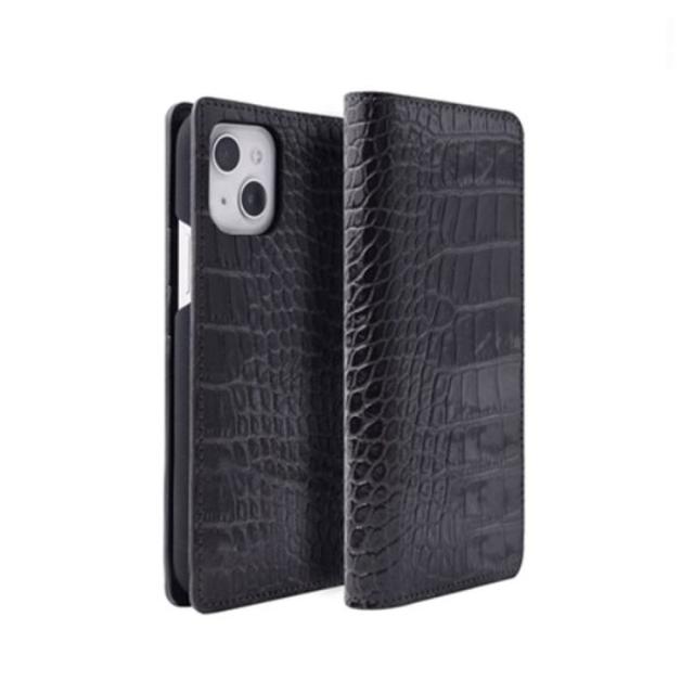 iPhoneケース iPhone13mini 手帳型 ロア・インターナショナル ABBI SIGNATURE LIPARI イタリアンレザー クロコダイアリーケース for iPhone 13 mini