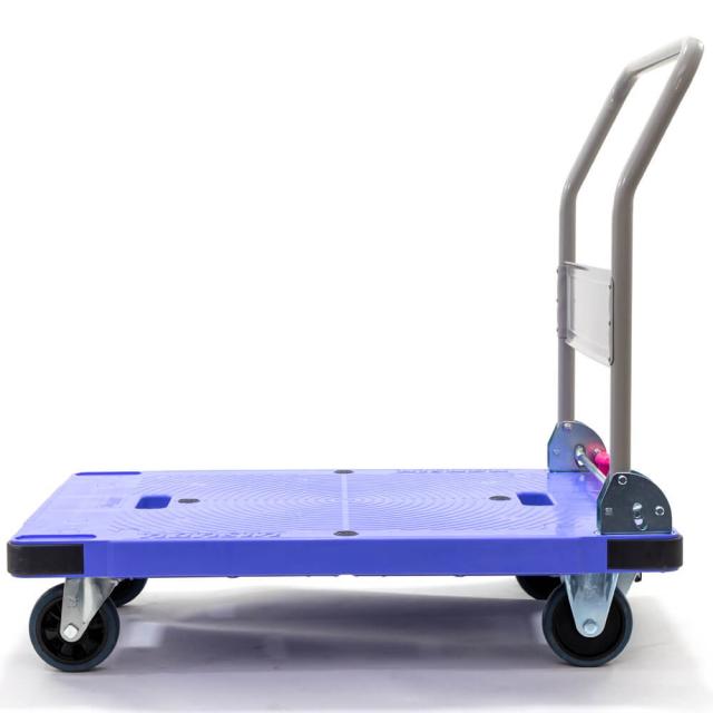 ナンシン 樹脂製運搬車 微音 プッシュブレーキ DSK-301B2 なんしん カート 台車 かご車 薄型 収納 ブレーキ付_2