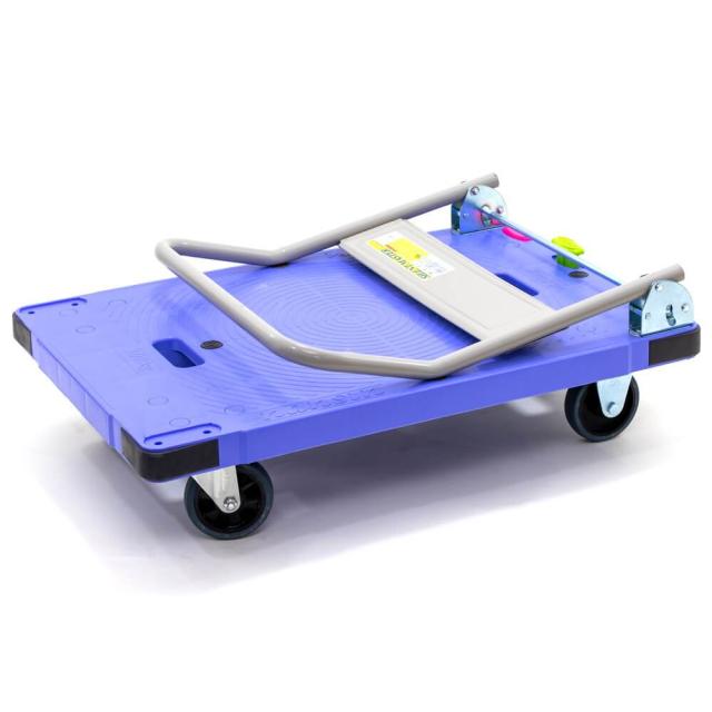 ナンシン 樹脂製運搬車 微音 プッシュブレーキ DSK-301B2 なんしん カート 台車 かご車 薄型 収納 ブレーキ付_4