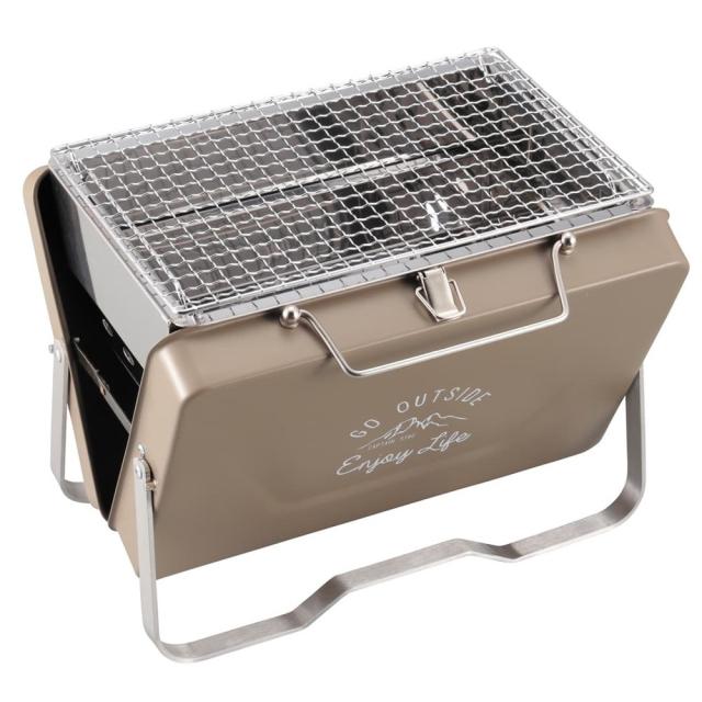 アウトドア キャンプ バーベキュー キャプテンスタッグ キャプテンスタッグ モンテ V型卓上グリル カーキ UG-0066 キャンプ用品