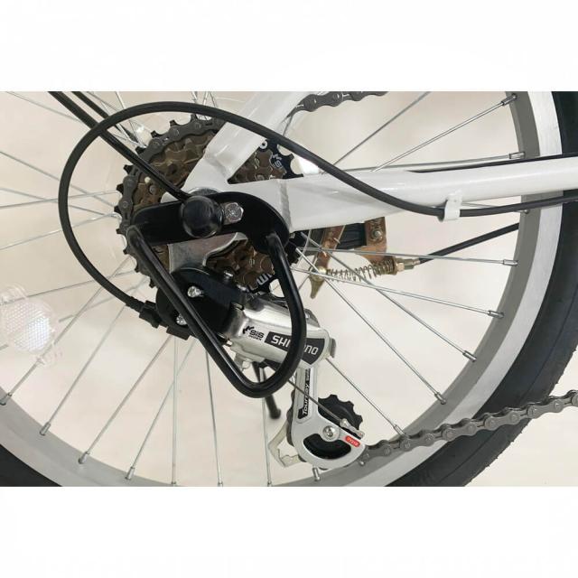 Glowing 折畳自転車20・6段ギア オールインワン CL201 マットブラック／ホワイト 自転車 シティサイクル 折畳 20インチ 6段変速 かご ギフト_13