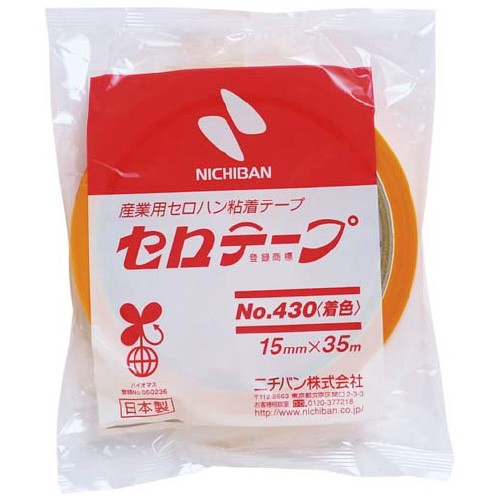 ニチバン セロテープ 着色 大巻 １５ｍｍ×３５ｍ 黄 4302-15