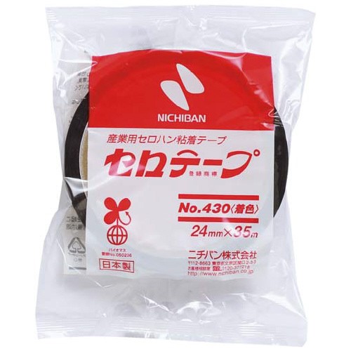 ニチバン セロテープ 着色 大巻 ２４ｍｍ×３５ｍ 黒 4306-24