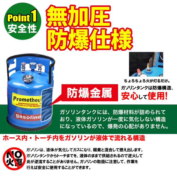 防爆仕様 !ガソリン 溶断機 切断機 ガソリン酸素溶断機 10L 30型 