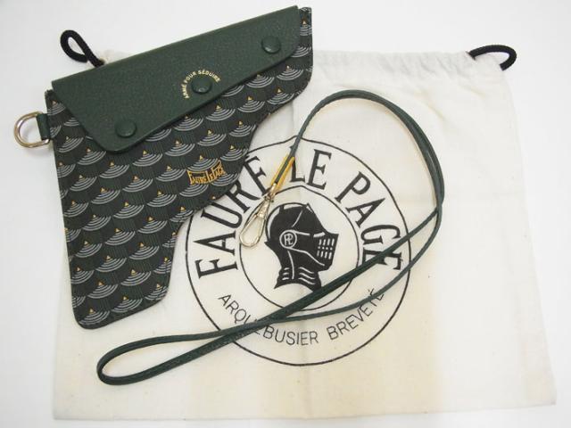 【未使用 新品】 フォレルパージュ FAURE LE PAGE ピストル型 アクセサリーポーチPM グリーン×イエロー_5