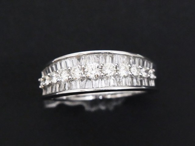 【美品】【中古】 K18WG ダイヤモンド 0.78ct リング 指輪 ホワイトゴールド 日本サイズ 約 11号 サイズ直し無料