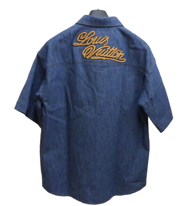 M LOUIS VUITTON ショートスリーブ コットン シャンブレーシャツ