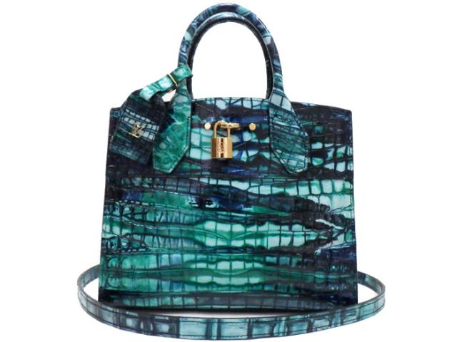 【新品同様 S品】 ルイヴィトン シティ・スティーマーPM クロコダイル グリーン ハンドバッグ ショルダーバッグ