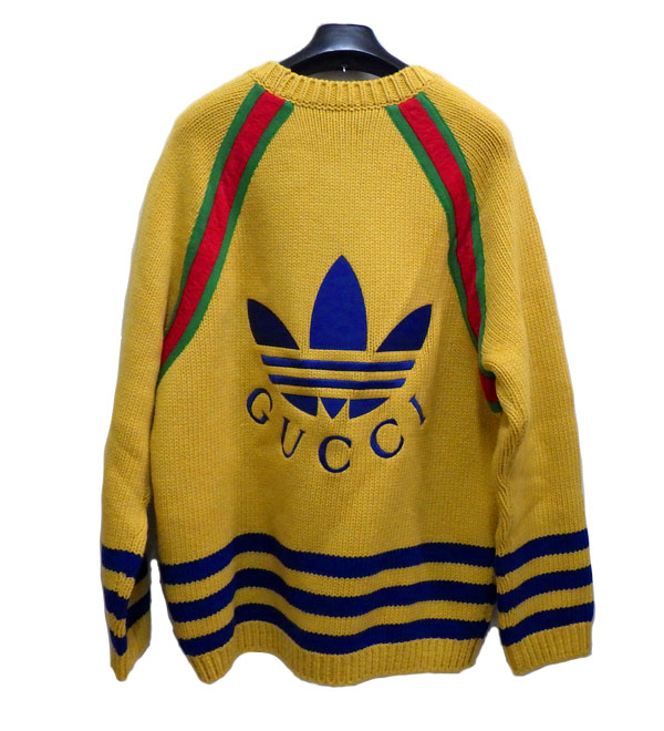 中古】【美品】 GUCCI adidas コラボ グッチ アディダス メンズ ニット