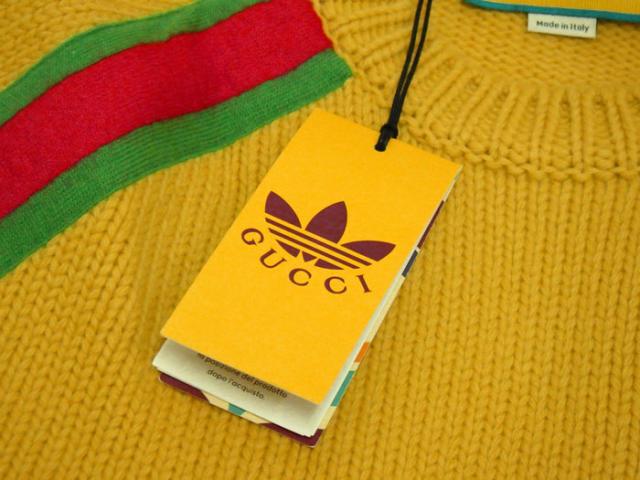 中古】【美品】 GUCCI adidas コラボ グッチ アディダス メンズ ニット