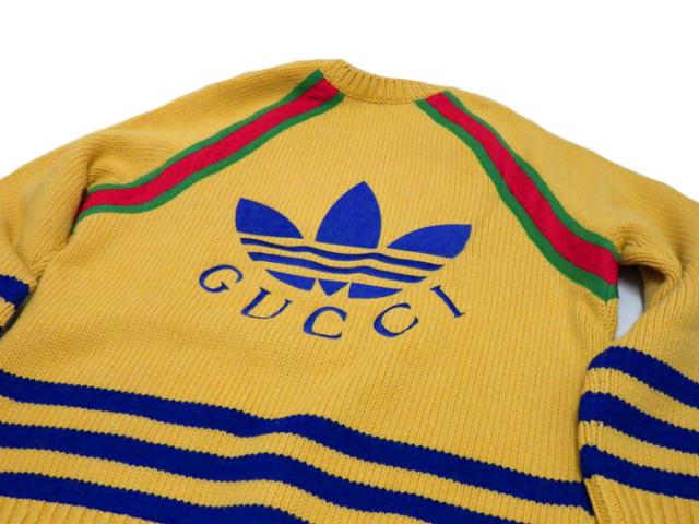 中古】【美品】 GUCCI adidas コラボ グッチ アディダス メンズ ニット