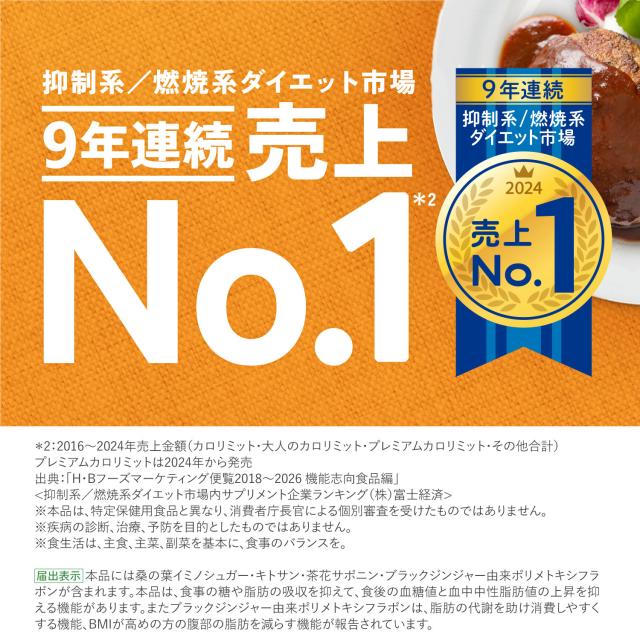 大人のカロリミット＜機能性表示食品＞180回分【ファンケル 公式】 [FANCL ダイエット サポート サプリメント キトサン カロリー サプリ 健康食品 桑の葉 くわのは サポニン 女性 男性 血中中性脂肪 40代 ヘルスケア 健康サプリ キトサンサプリ 糖 ポイント増量]_2