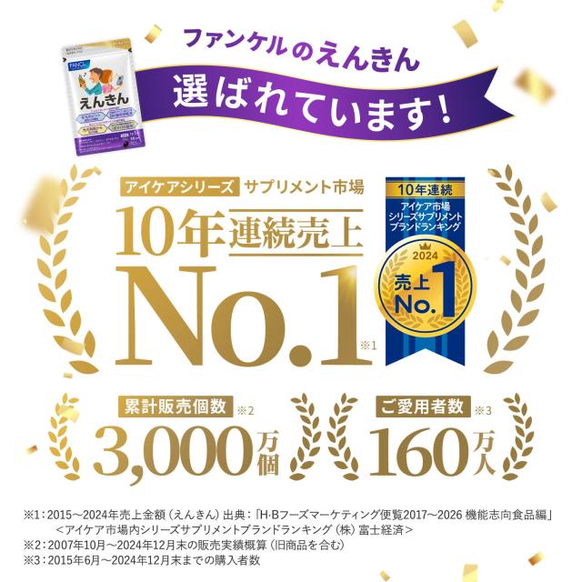 えんきん ＜機能性表示食品＞ 180日分【ファンケル 公式】[FANCL サプリ サプリメント ポイント増量 目 ルテイン アスタキサンチン ゼアキサンチン 男性 アイサプリ アイケアサプリ アイケア ぼやけ ルテインサプリ ルテインサプリメント 目のケア 眼 健康 40代 50代 60代]_2