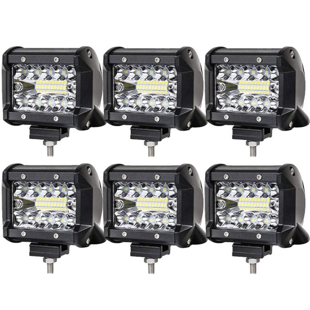 作業灯 LED ワークライト 6個セット 60W 狭角30度 フラッドライト 12V-24V対応 汎用 車外灯 4インチ 角形 6000K ホワイト 夜釣り 夜間作業 トラクター用 LEDワークライト 新設計 防水 防塵 耐衝撃 長寿命 車外灯 機械 オートバイ 自動車 トラック用品 汎用作業灯の通販は